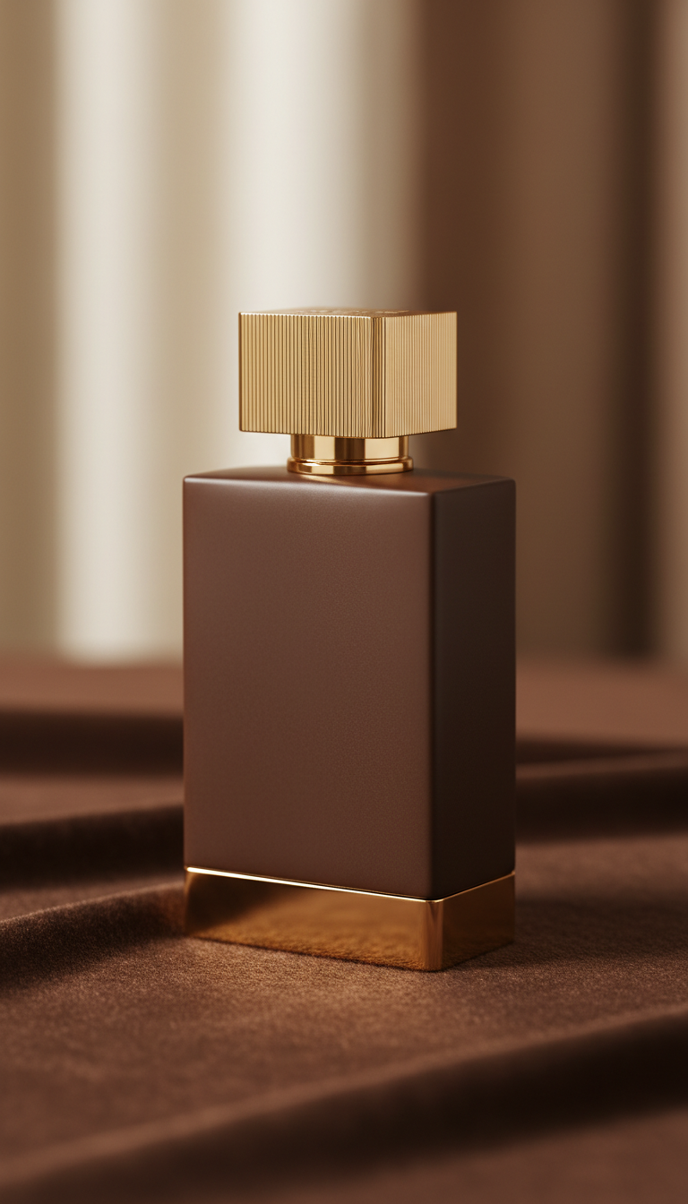 Parfum flacon velvet brown minimalist opulence